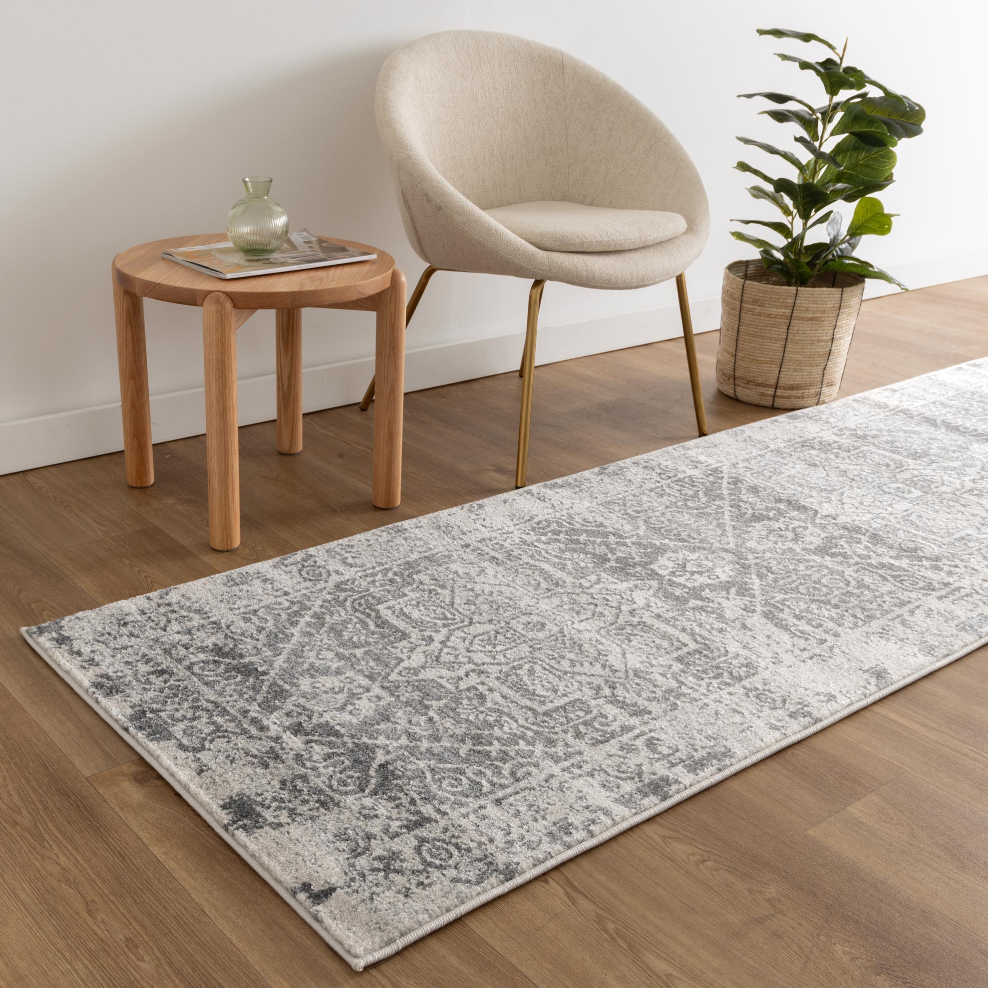 Delicate Audrey Ivory &amp; Grey Rug - DEL20