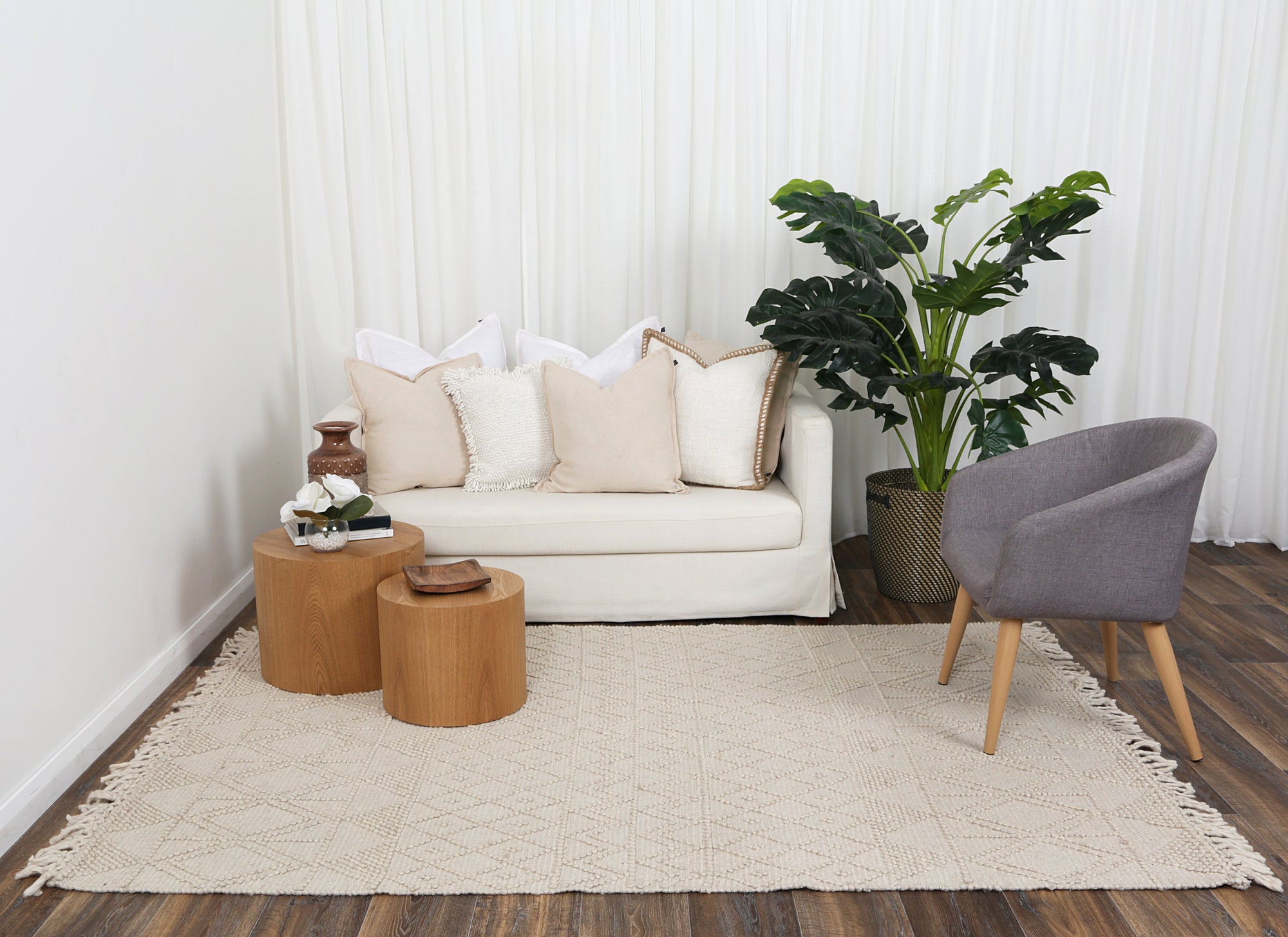 Diego Inca Beige Wool Rug - DIEG01 BVB2B