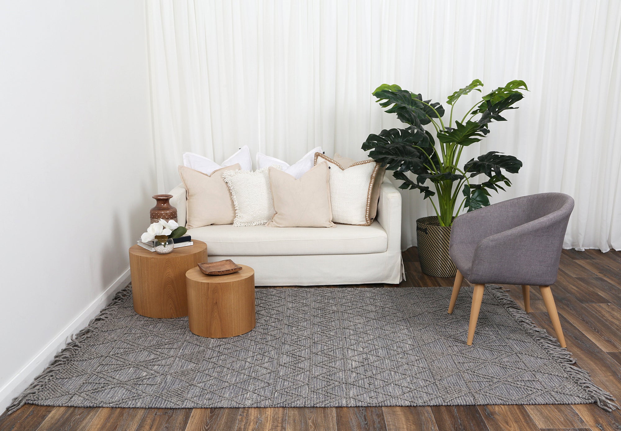 Diego Inca Grey Multi Wool Rug - DIEG01 BVB2B