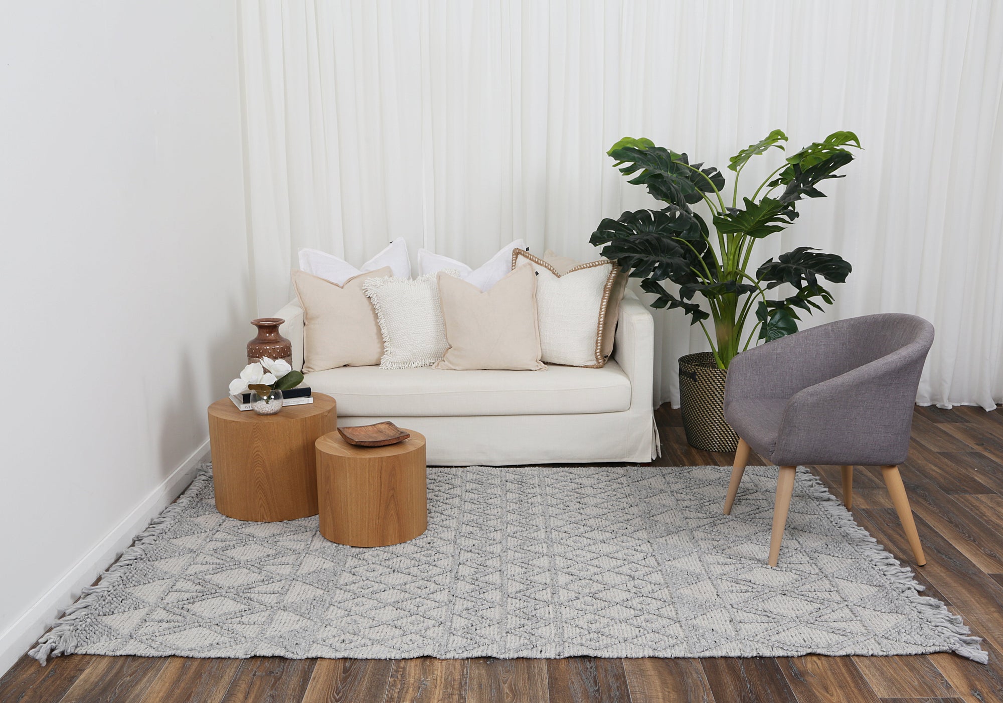 Diego Inca Grey Wool Rug - DIEG01 BVB2B