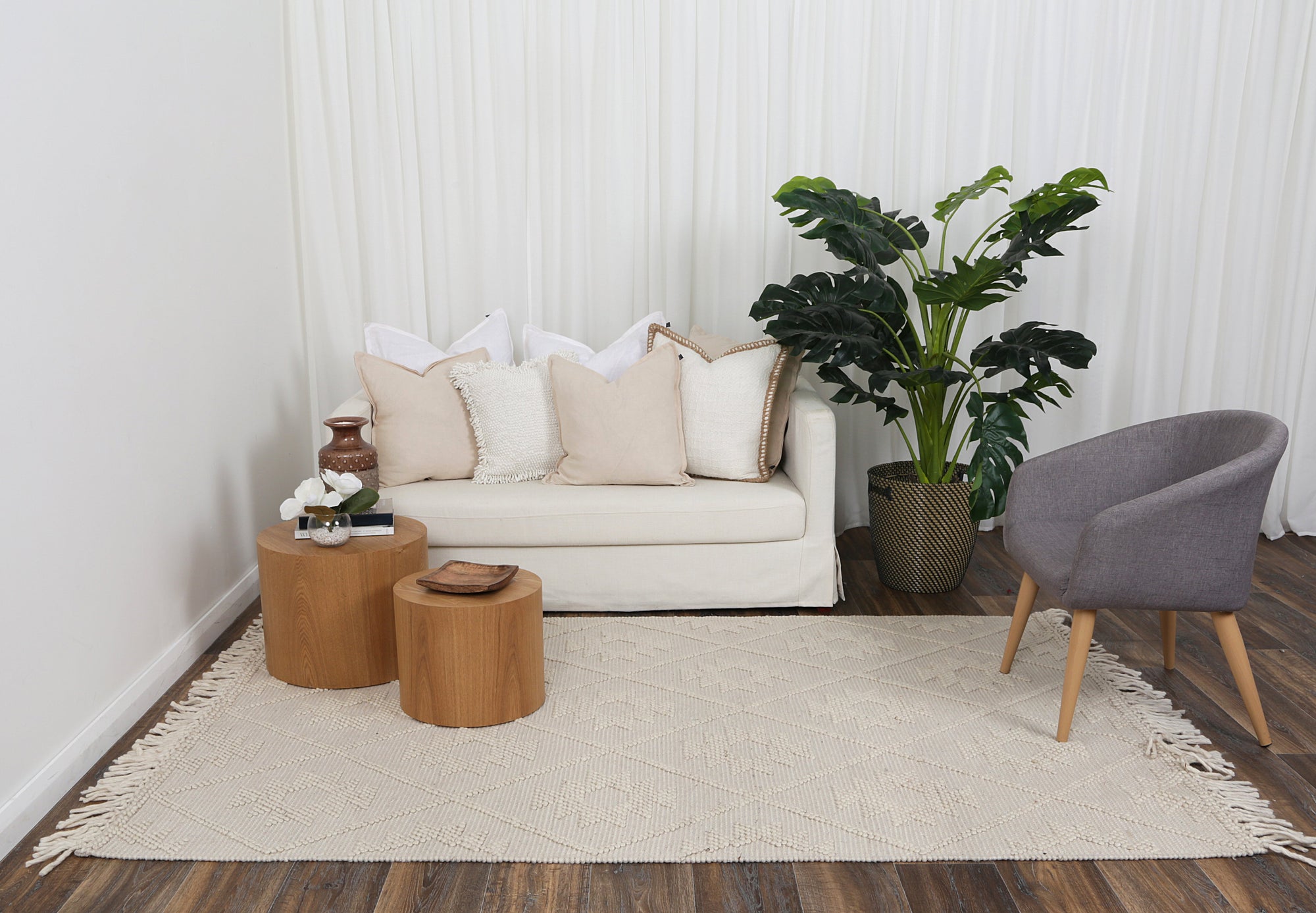 Diego Tribal Beige Wool Rug - DIEG02 BVB2B