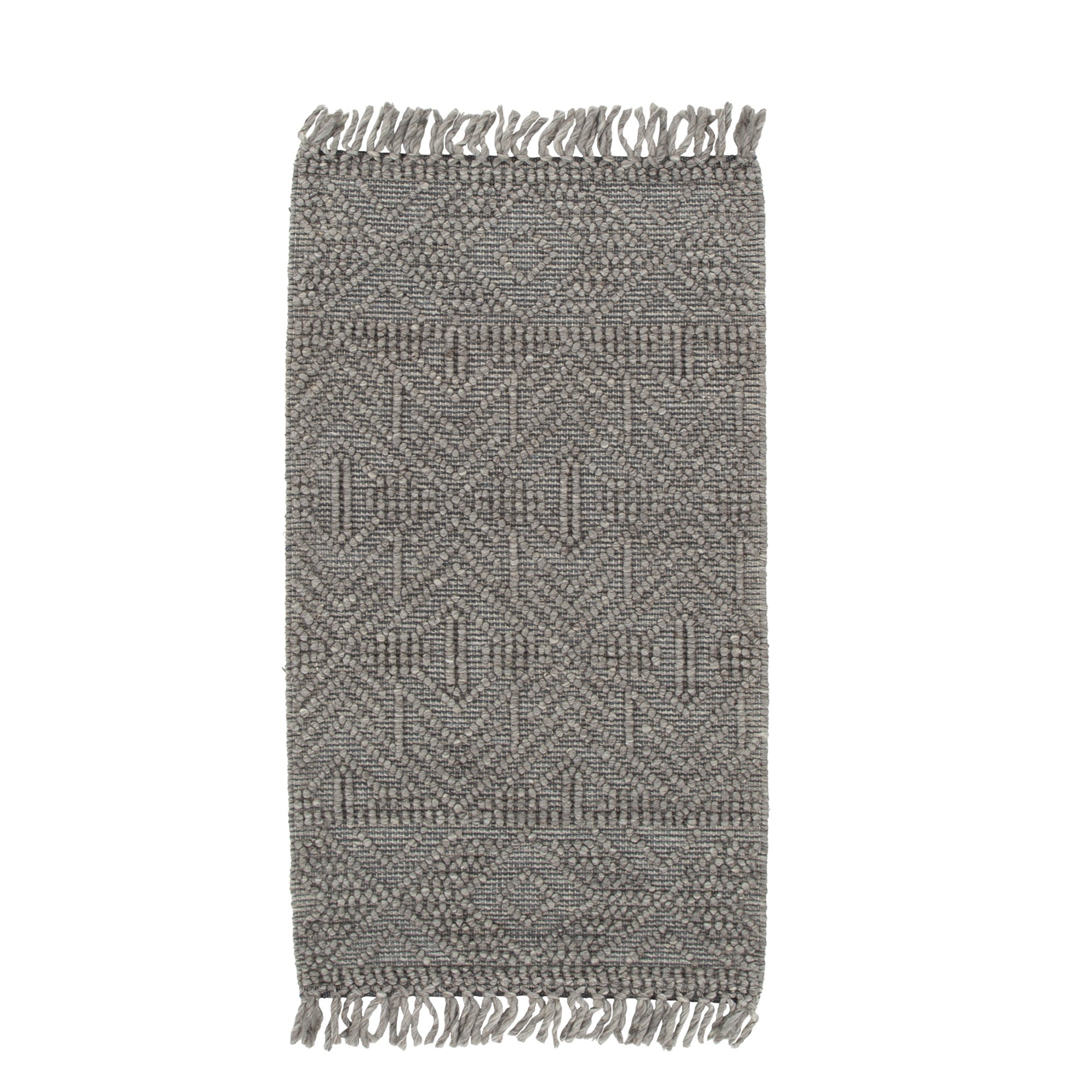 Diego Tribal Grey Multi Wool Rug - DIEG02 BVB2B