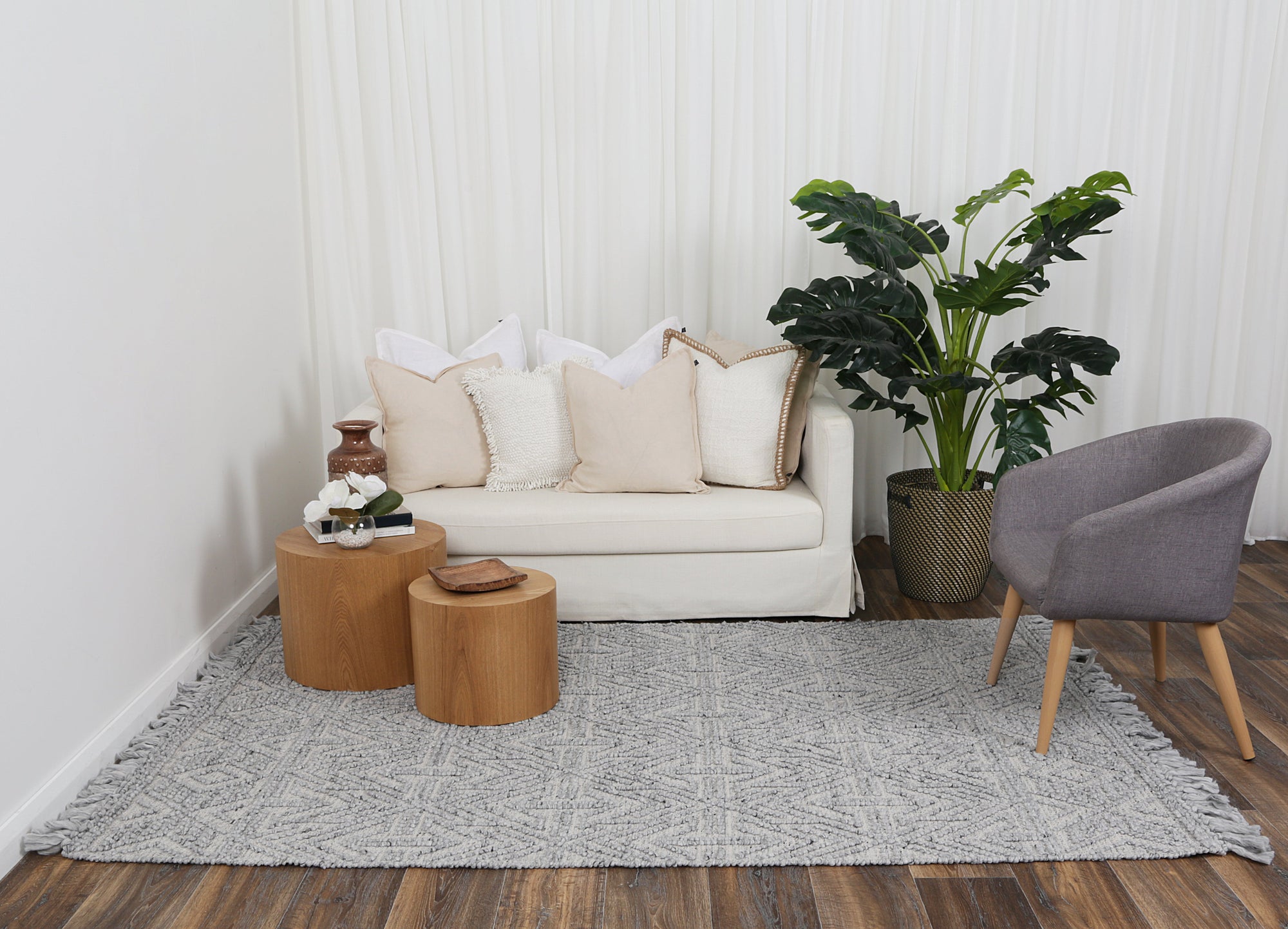 Diego Tribal Grey Wool Rug - DIEG02 BVB2B