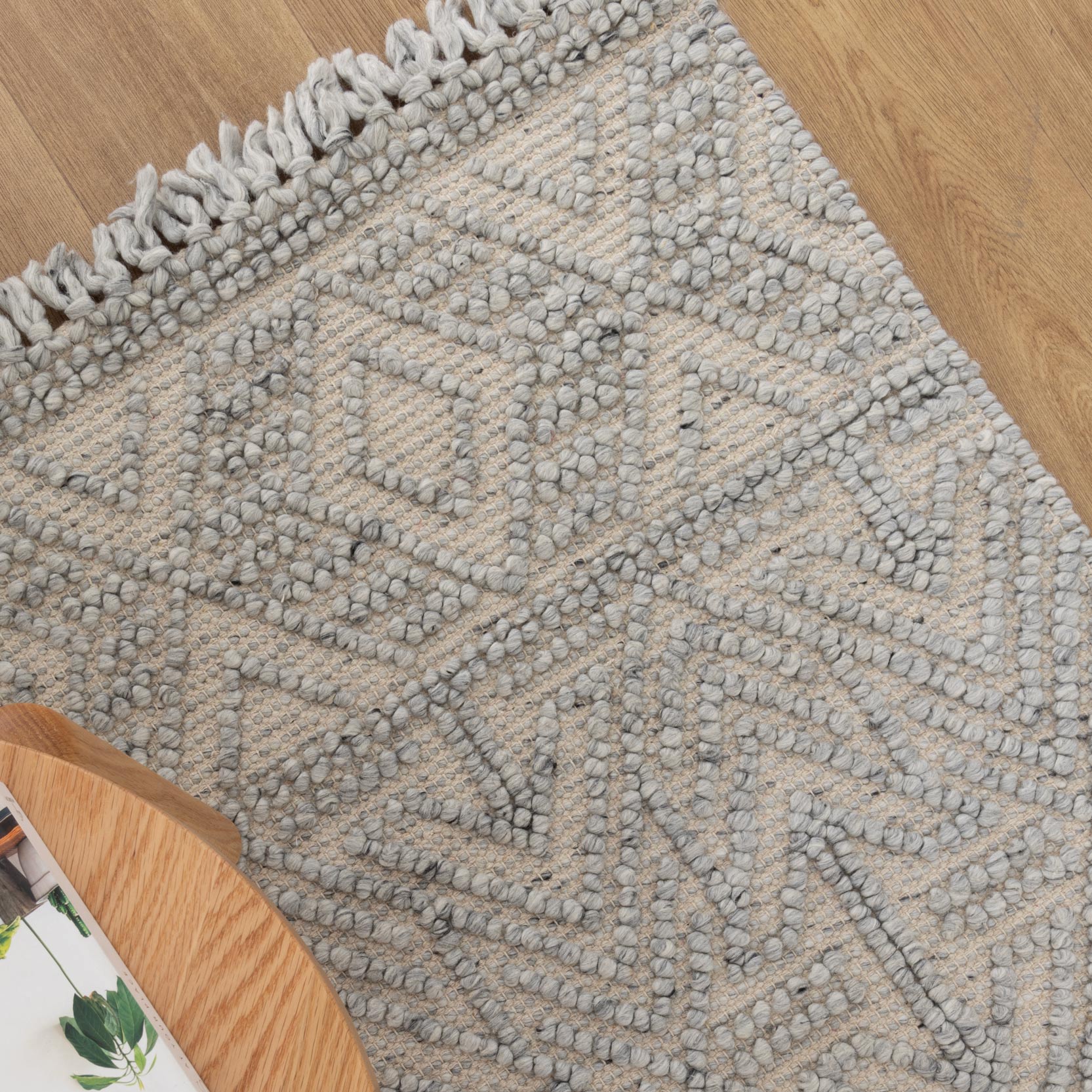 Diego Tribal Grey Wool Rug - DIEG02 BVB2B