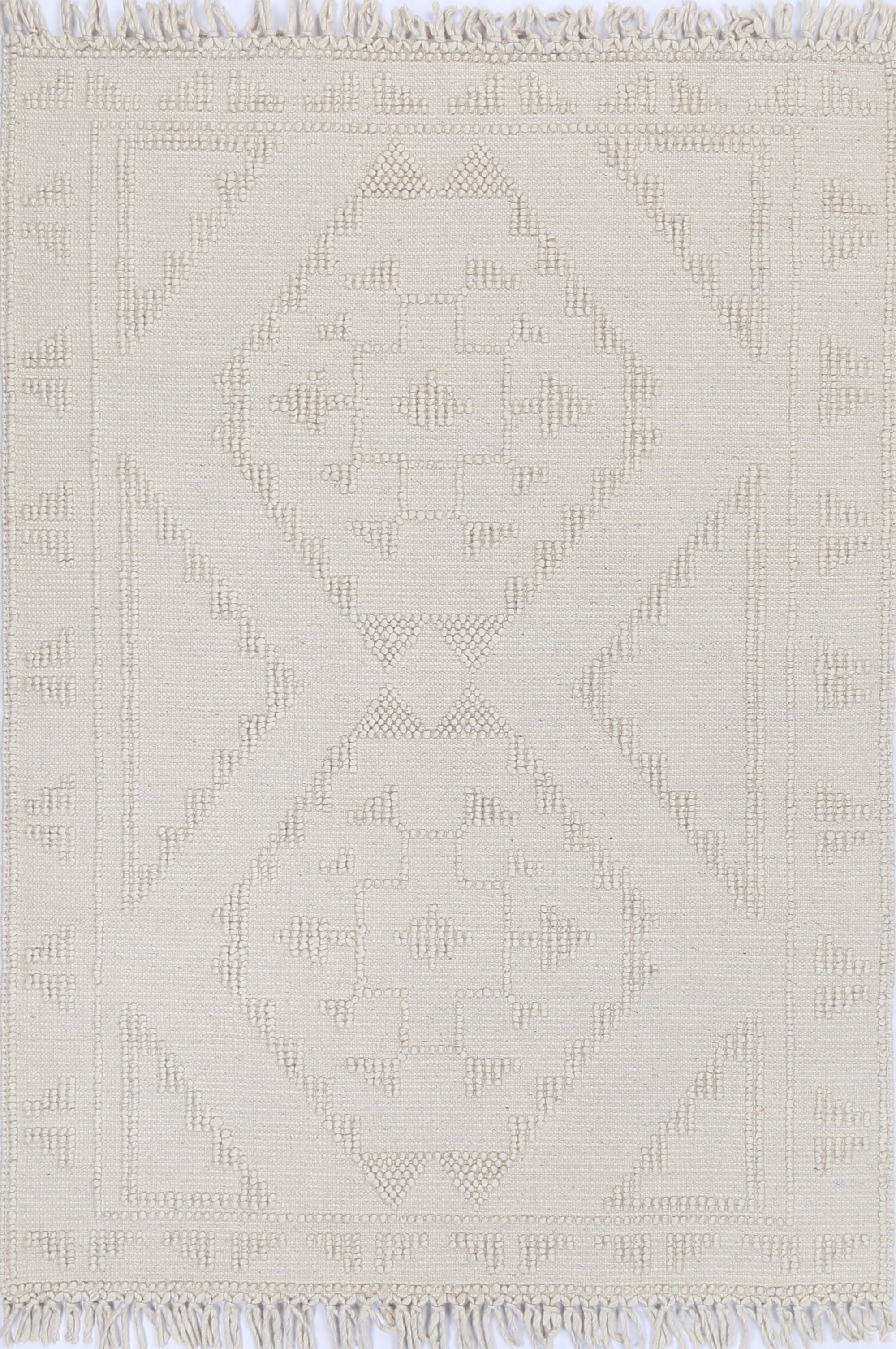 Diego Ornamental Beige Wool Rug - DIEG03 BVB2B