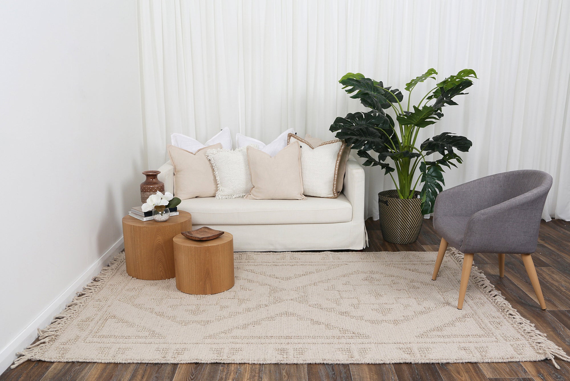 Diego Ornamental Brown Wool Rug - DIEG03 BVB2B