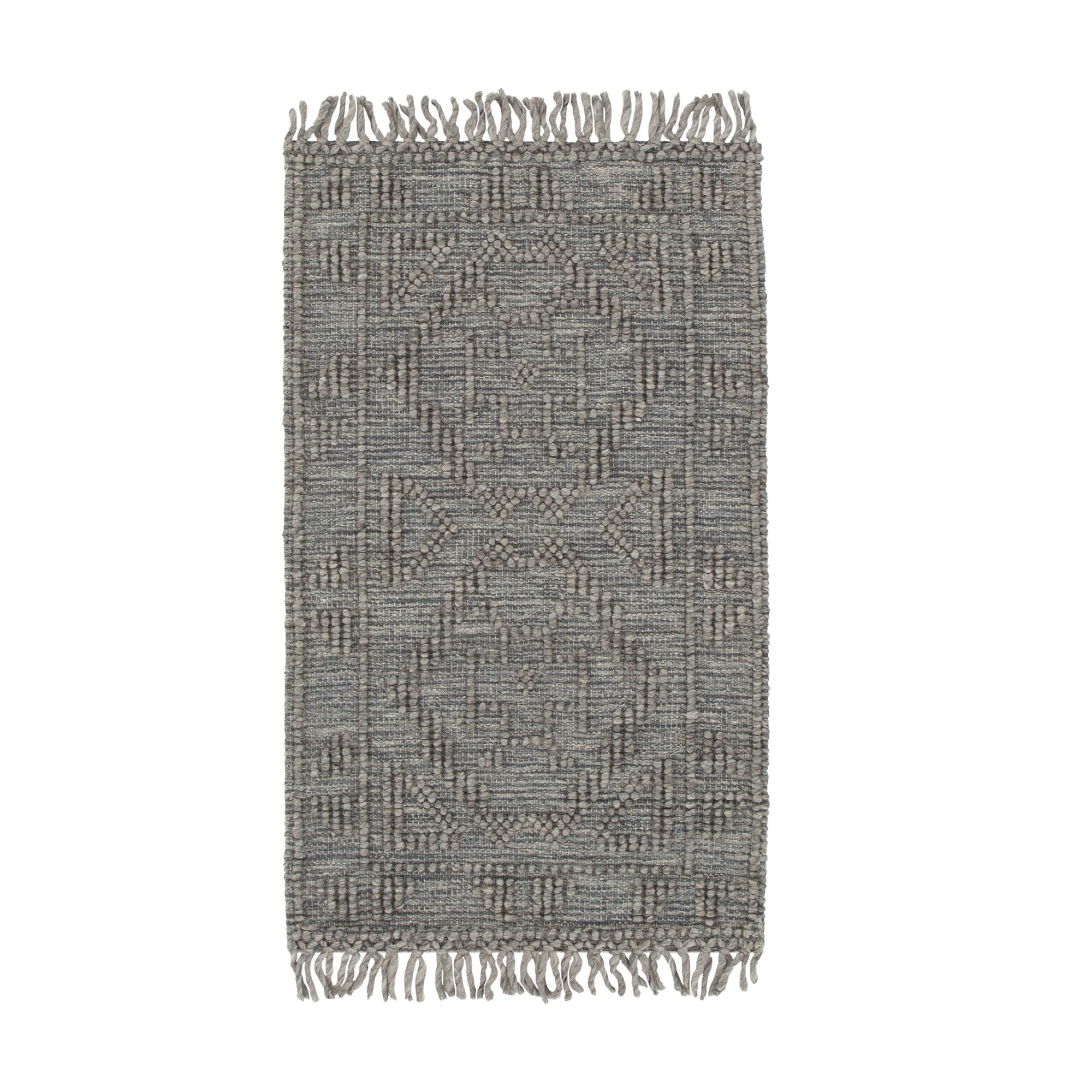Diego Ornamental Grey Multi Wool Rug - DIEG03 BVB2B