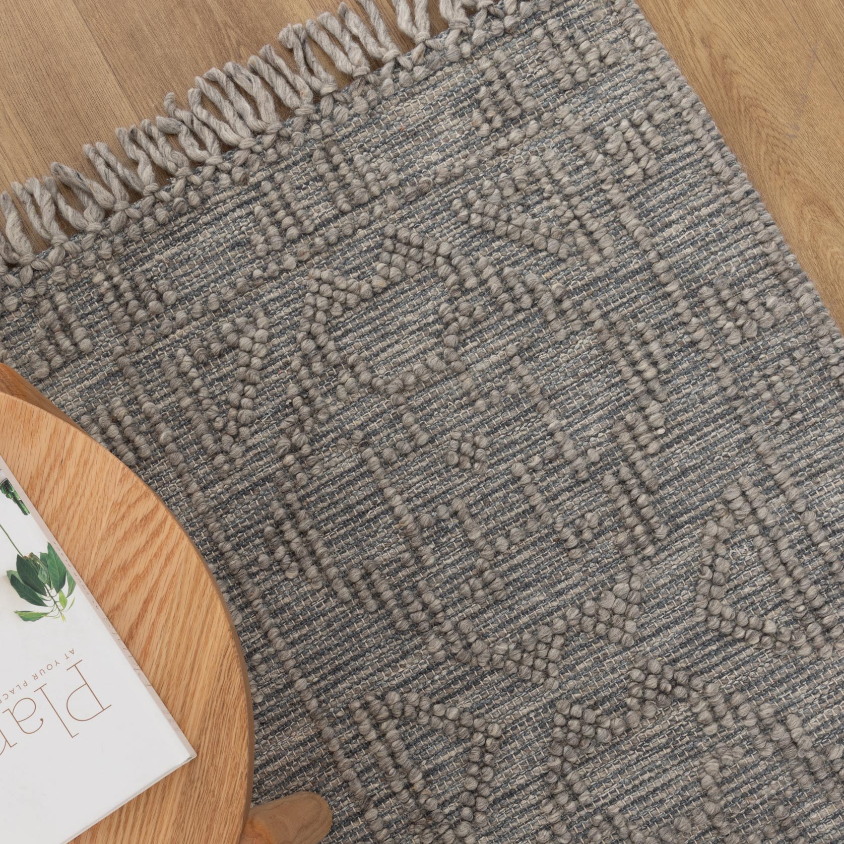 Diego Ornamental Grey Multi Wool Rug - DIEG03 BVB2B