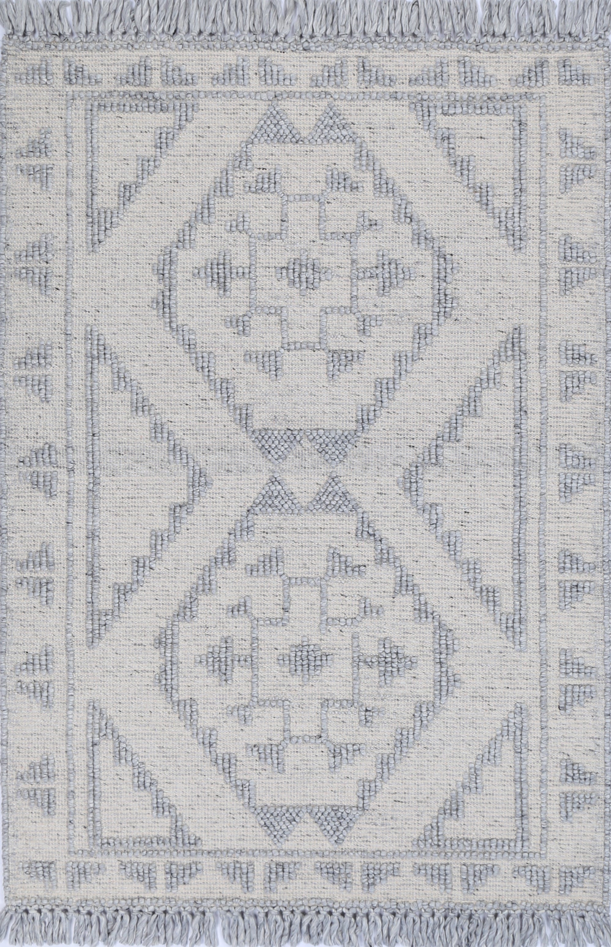 Diego Ornamental Grey Wool Rug - DIEG03 BVB2B
