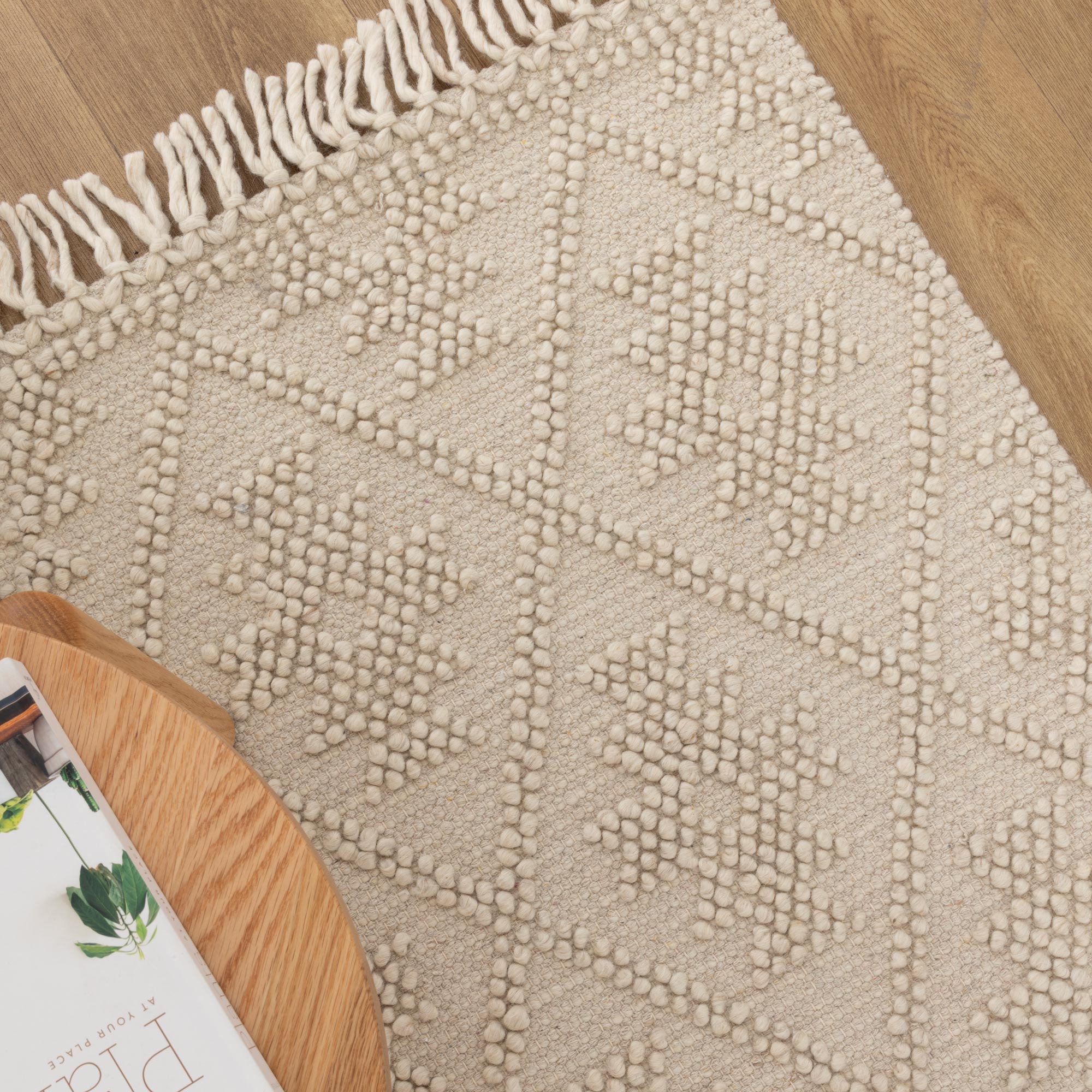 Diego Geometric Beige Wool Rug - DIEG04 BVB2B