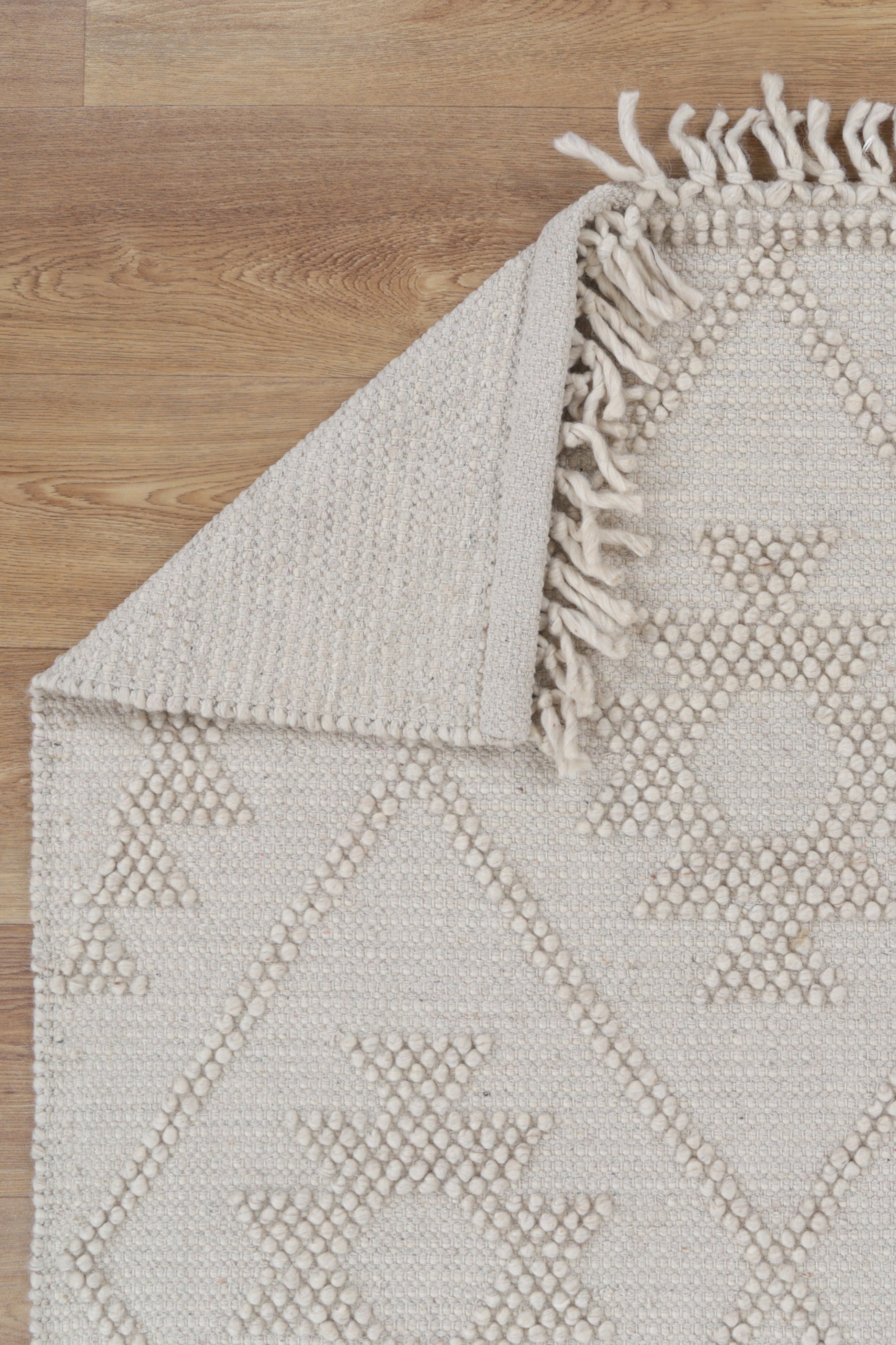 Diego Geometric Beige Wool Rug - DIEG04 BVB2B