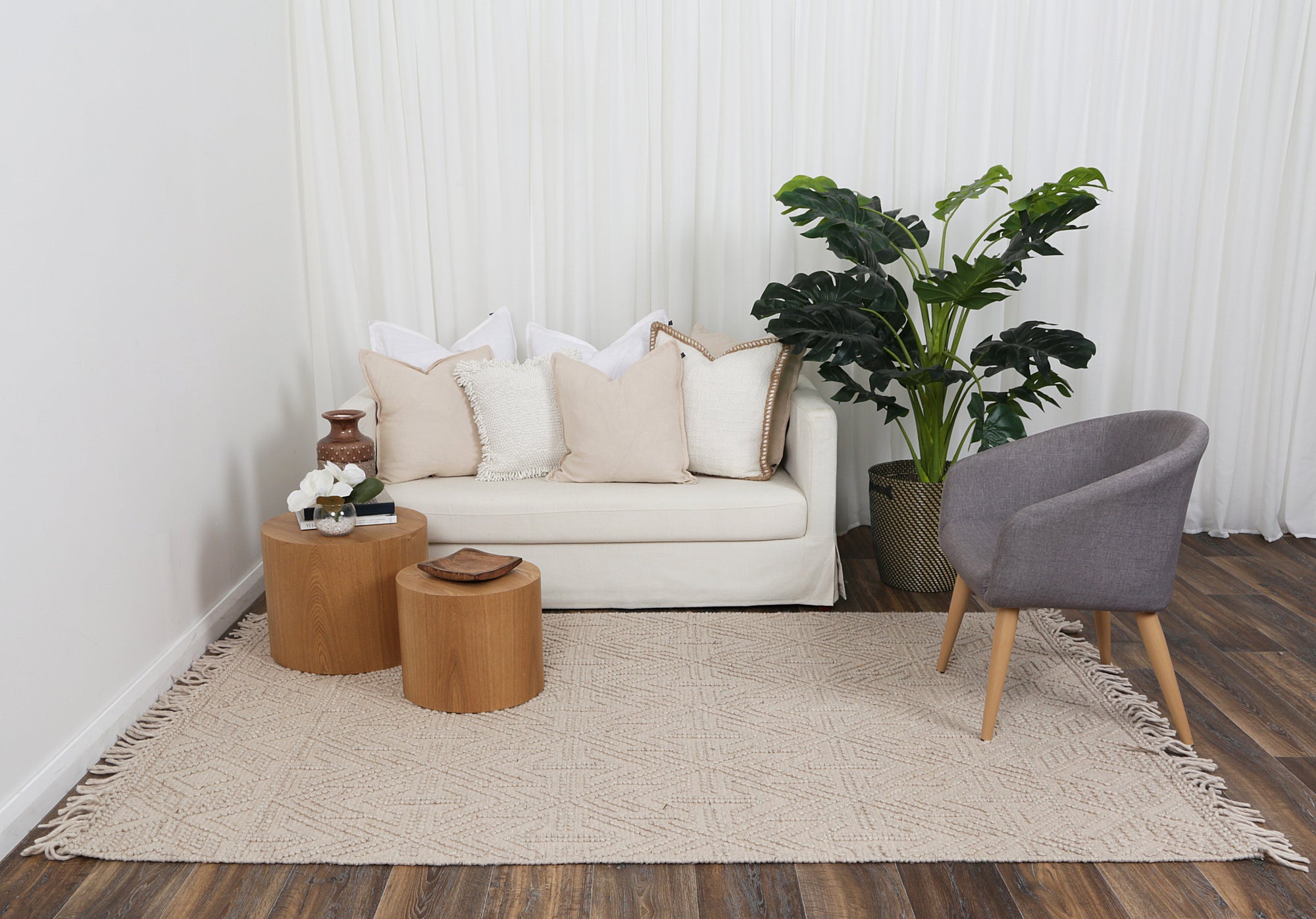 Diego Geometric Brown Wool Rug - DIEG04 BVB2B