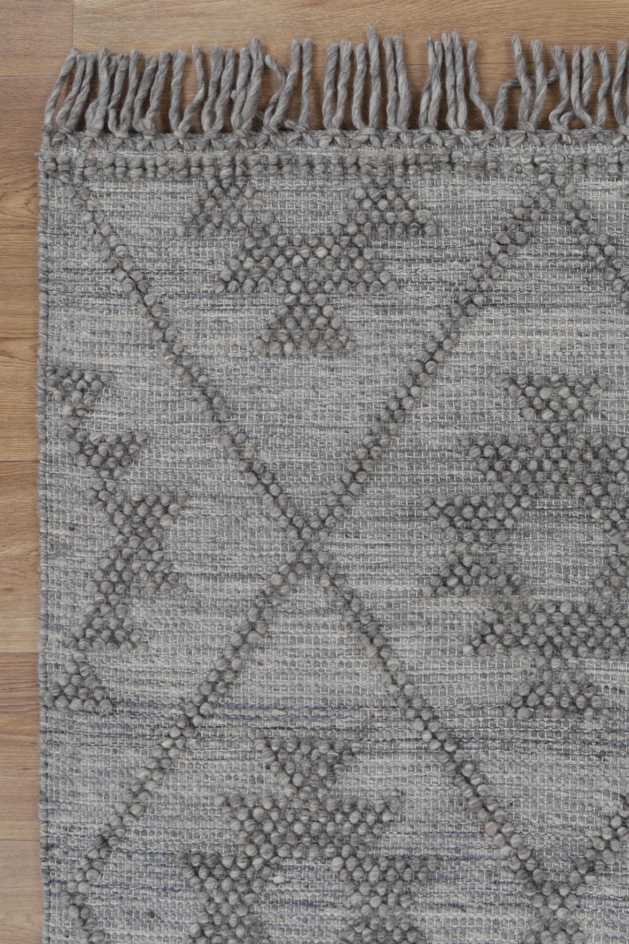 Diego Geometric Grey Multi Wool Rug - DIEG04 BVB2B