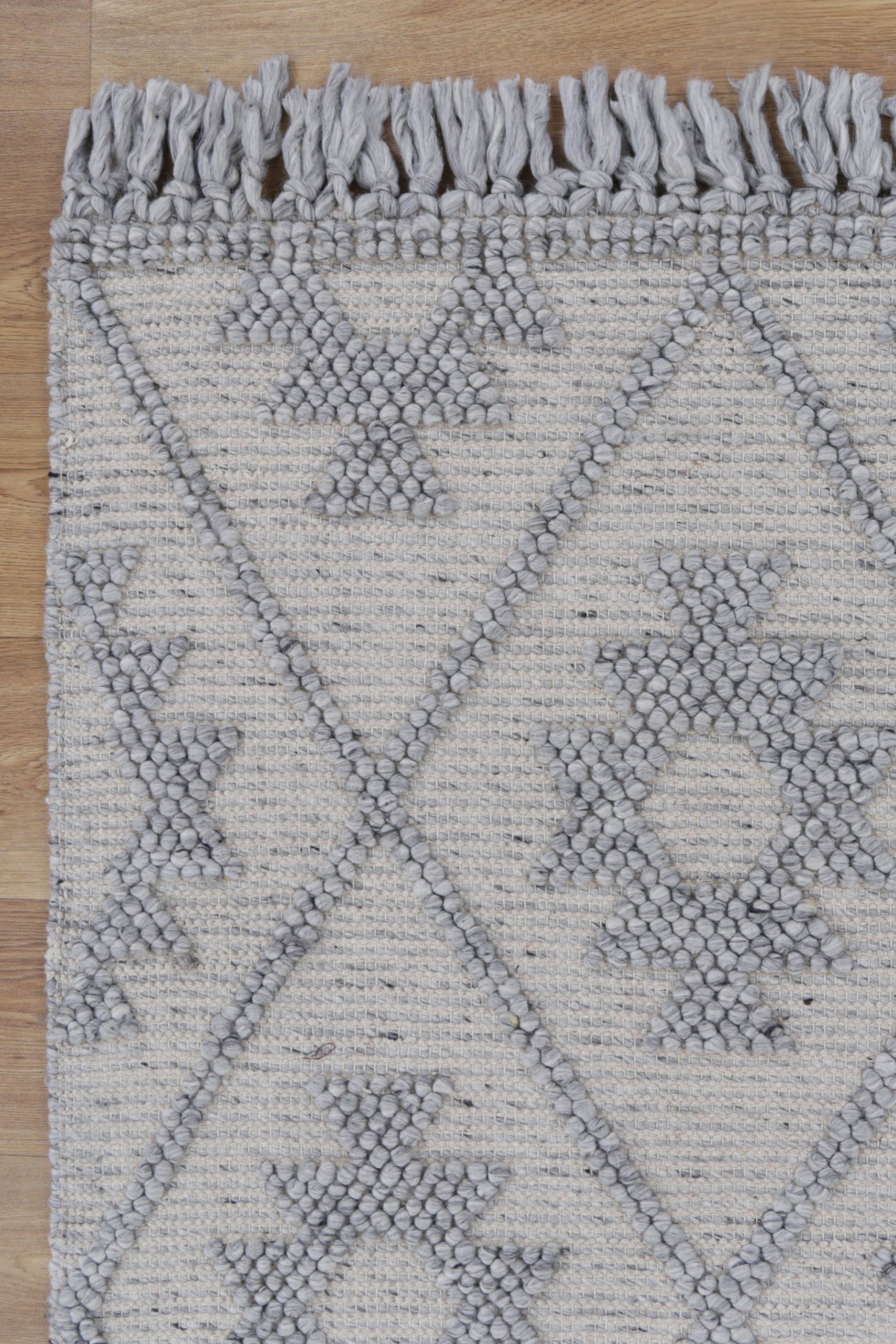 Diego Geometric Grey Wool Rug - DIEG04 BVB2B