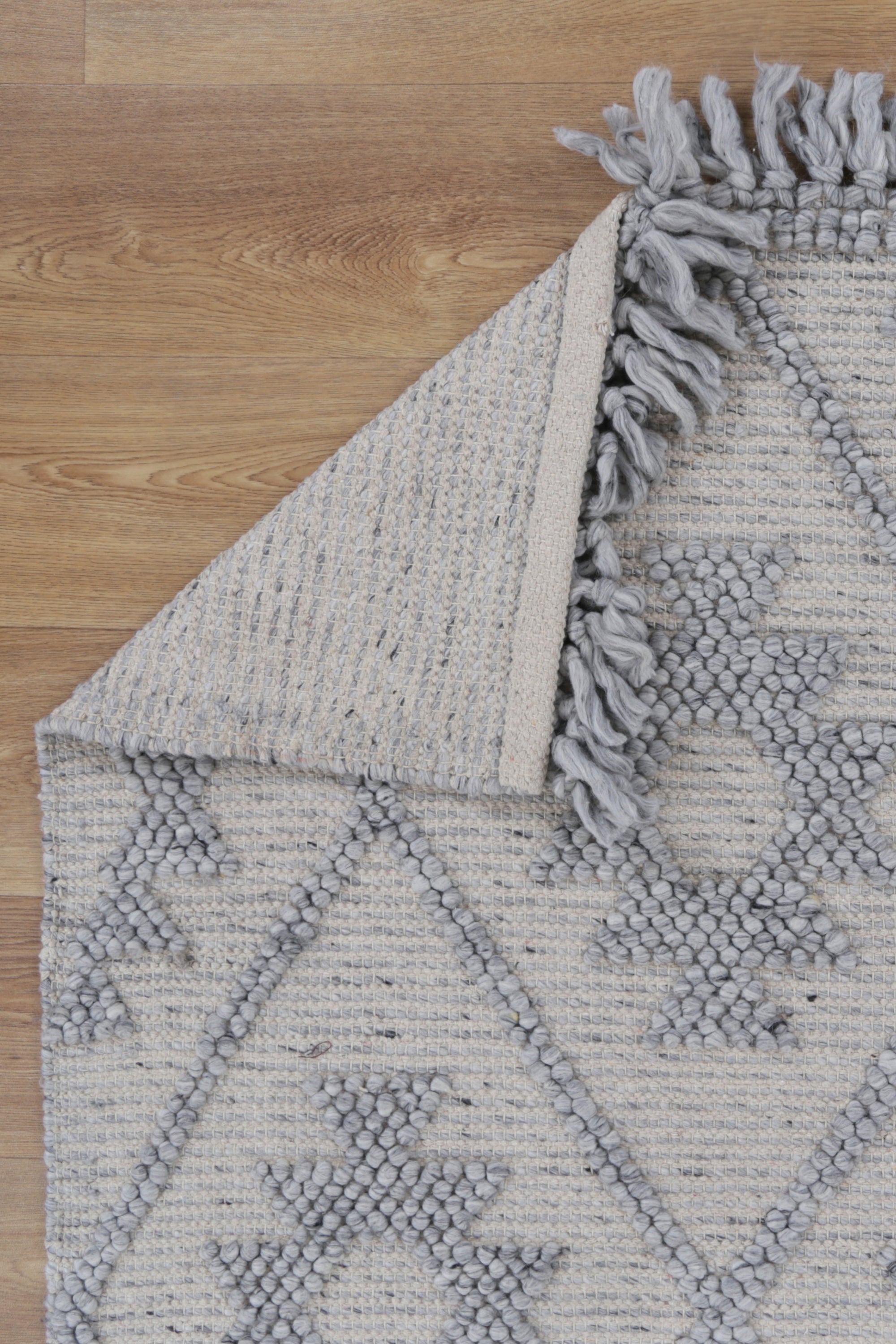 Diego Geometric Grey Wool Rug - DIEG04 BVB2B