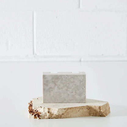 Edge Box Dual Travertine Candle Holder KAILE