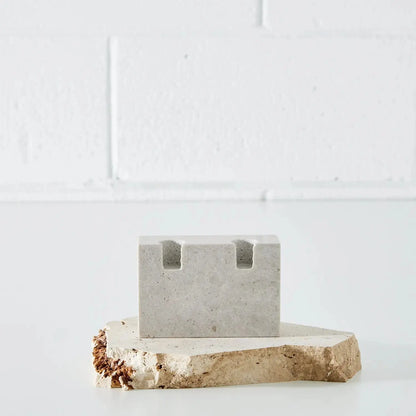 Edge Box Dual Travertine Candle Holder KAILE