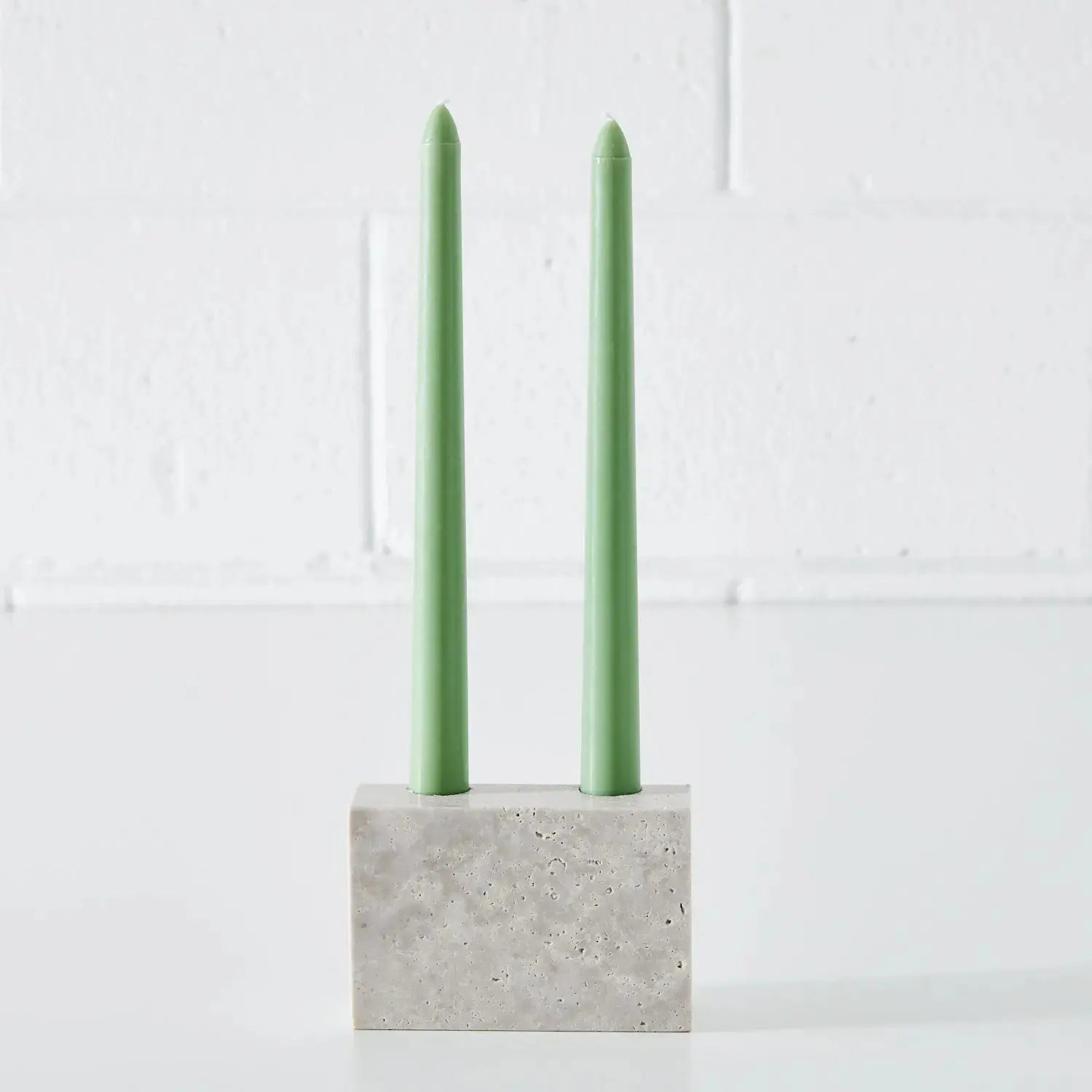 Edge Box Dual Travertine Candle Holder KAILE