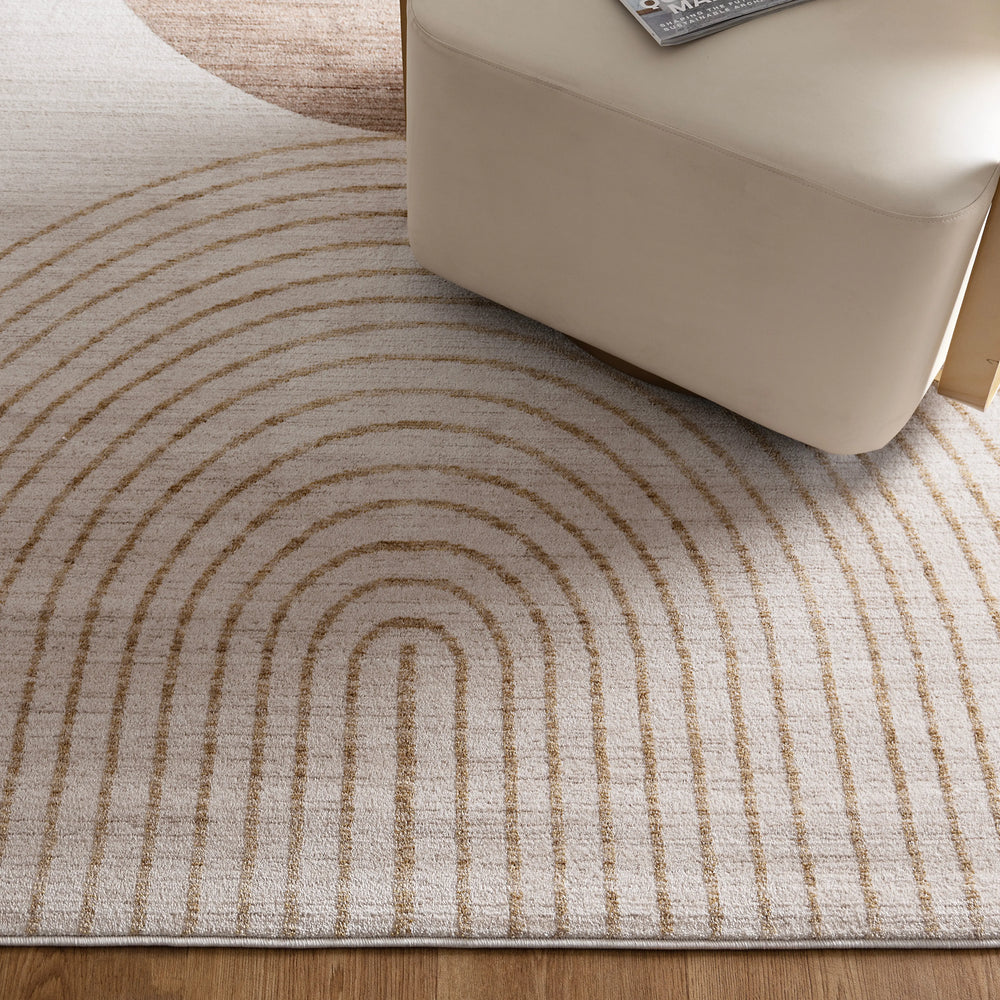 Ember Abstract Ivory Rust Rug – Modern Style | DecoRug