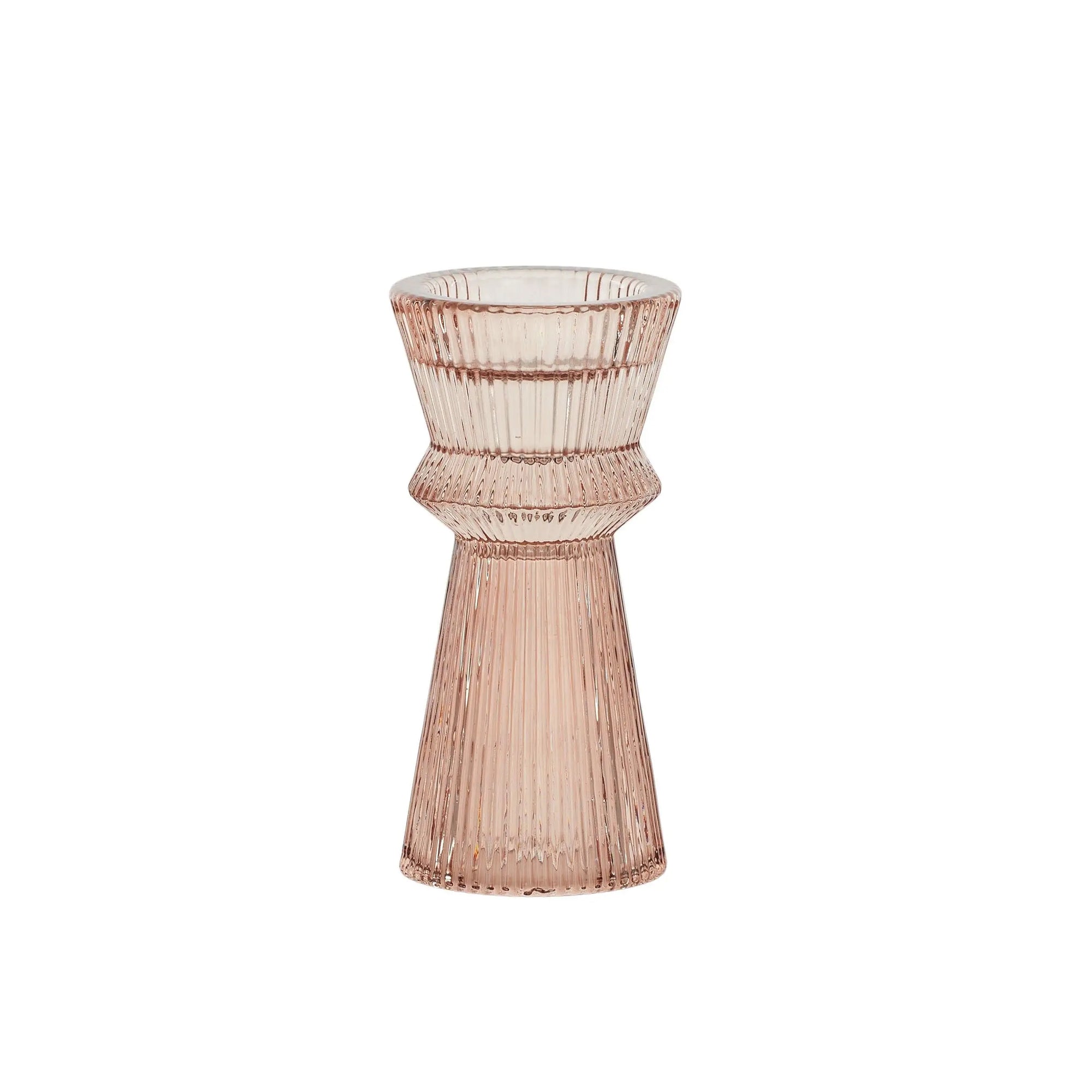 Fayette Glass Candleholder 6x12cm Pink COAST