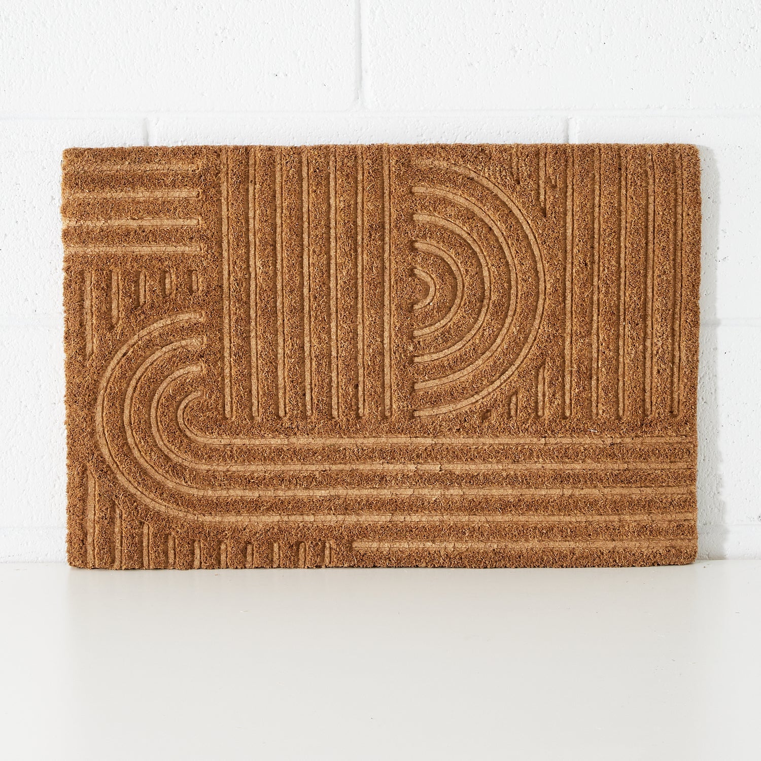 Geometric Coir Mat Natural DecoRug