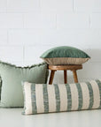 Albina Cushion 35x90cm Ivory/Green CELADON