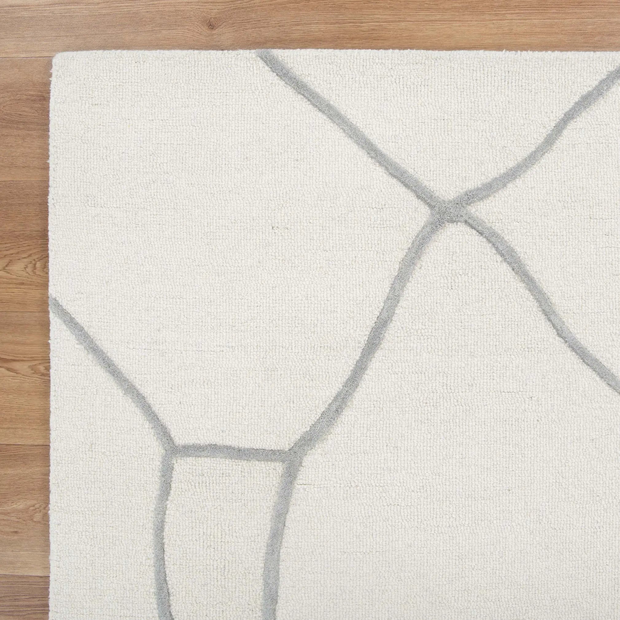 Gordon Souk Cream / Grey Wool Rug Brand Ventures