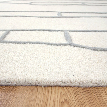 Gordon Souk Cream / Grey Wool Rug Brand Ventures