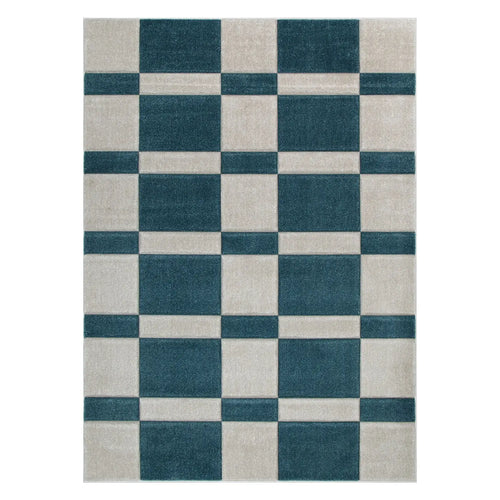 Hamilton Checkered Blue Rug – Stylish & Durable | DecoRug