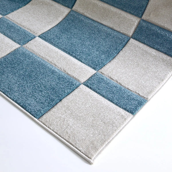 Hamilton Checkered Blue Rug – Stylish & Durable | DecoRug