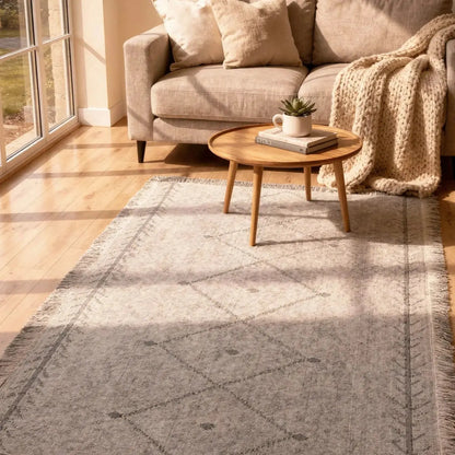 Haryana Aztec Grey Stonewashed Rug BRAVEN