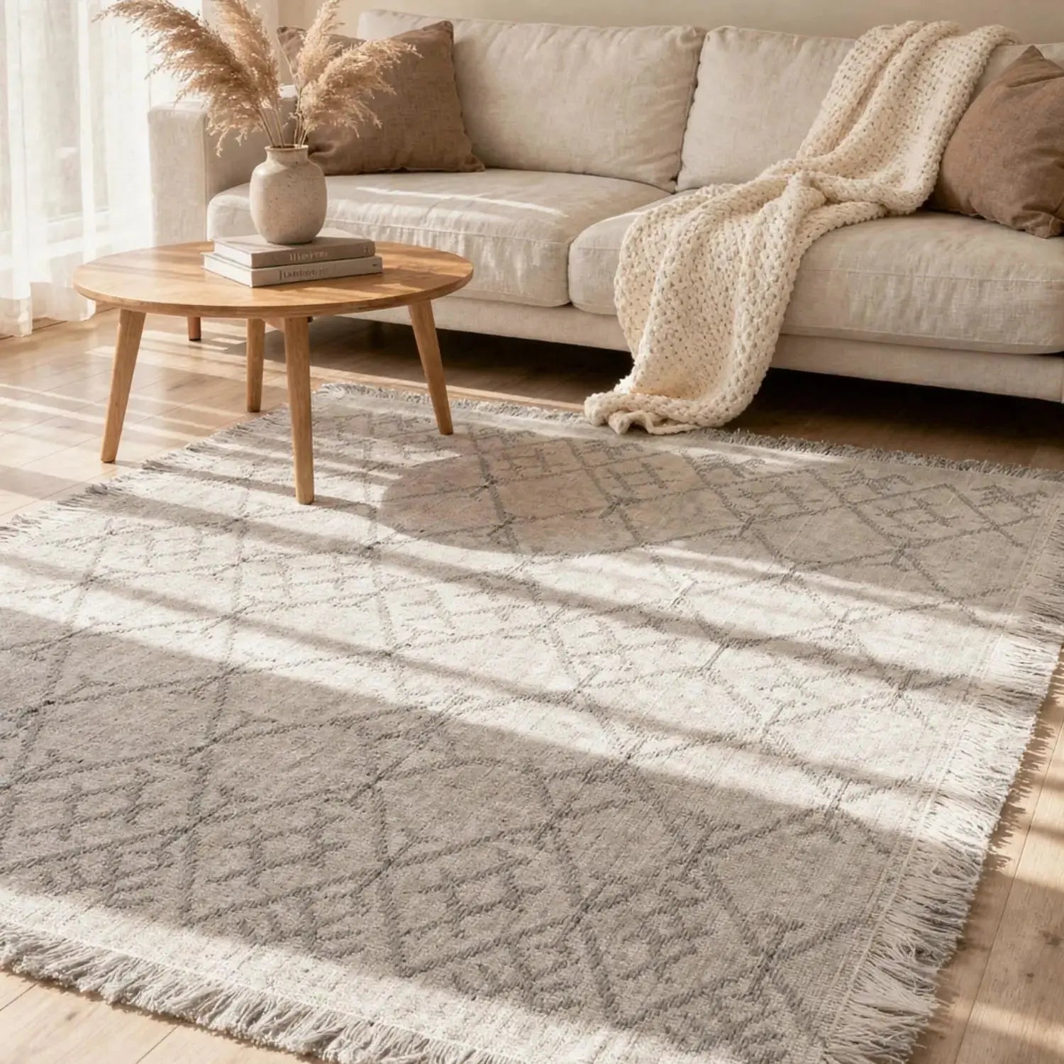 Haryana Moroccan Grey Stonewashed Rug empty1