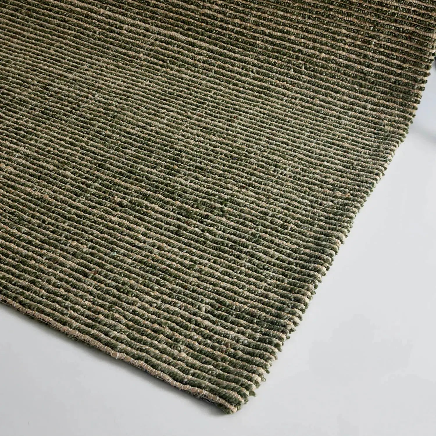 Henley Jute and Wool Floor Rug Olive DREAMHOME