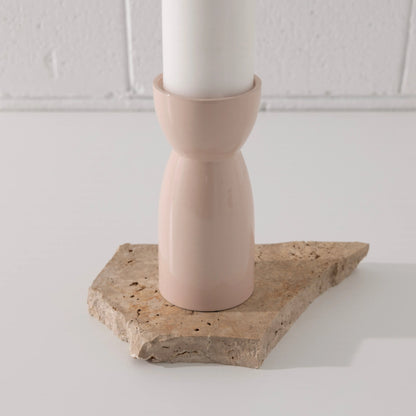 Hourglass Pillar Candle Holder Pink HAMSAINTERNAT