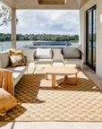 Hyams Check Jute Floor Rug Natural DREAMHOME