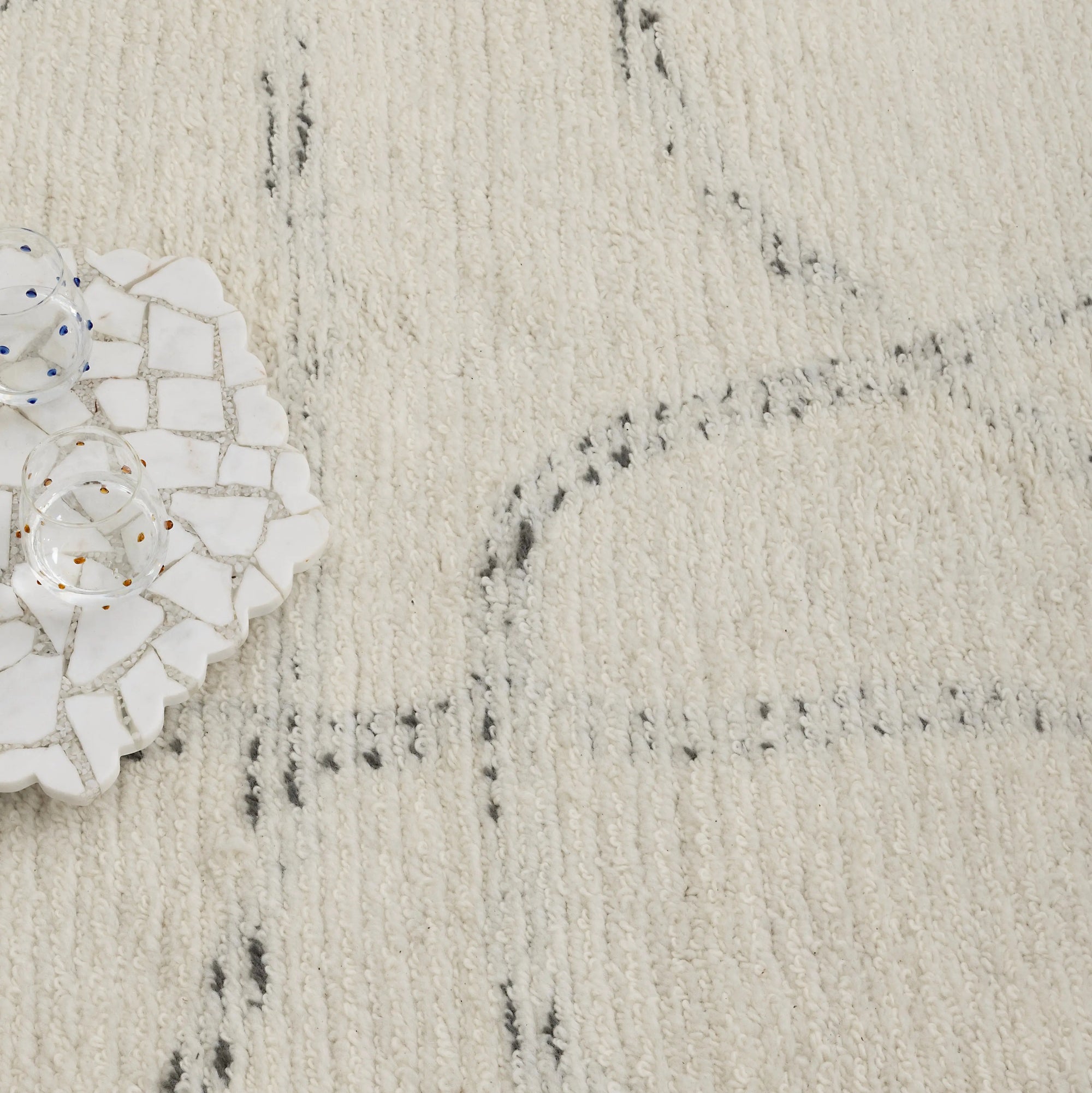 Kiah Ivory Grey Wool Rug DREAMHOME