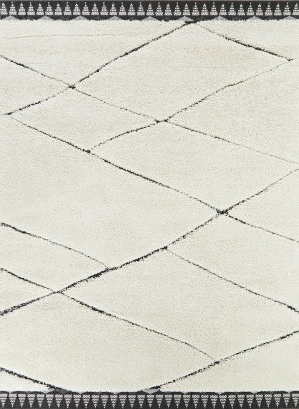 Liege Moroccan Cream Black Rug LTB2B