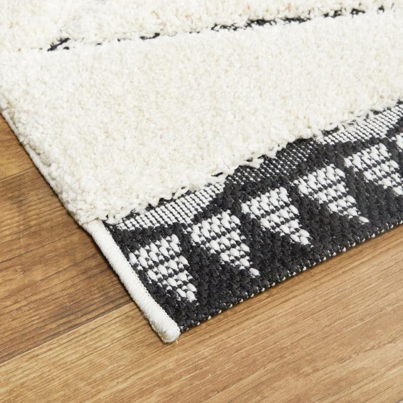 Liege Moroccan Cream Black Rug LTB2B