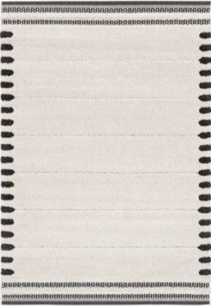 Liege Striped Cream Black Rug LTB2B