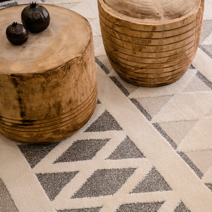 Lilly Tribal Cream Grey Rug LTB2B