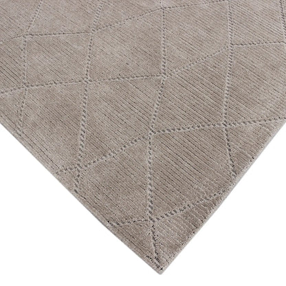 Lacey Abstract Diamond Beige Wool Rug DecoRug