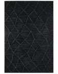 Lacey Abstract Diamond Charcoal Wool Rug DecoRug