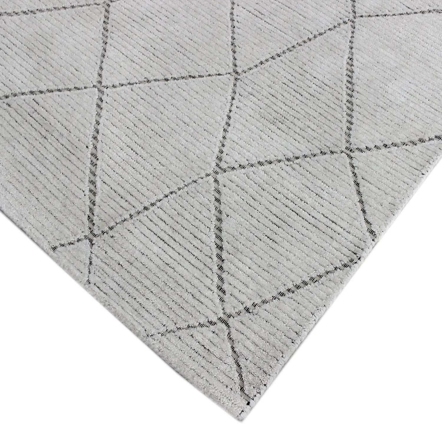 Lacey Abstract Diamonds Natural Wool Rug DecoRug