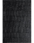 Lacey Abstract Stripe Charcoal Wool Rug DecoRug