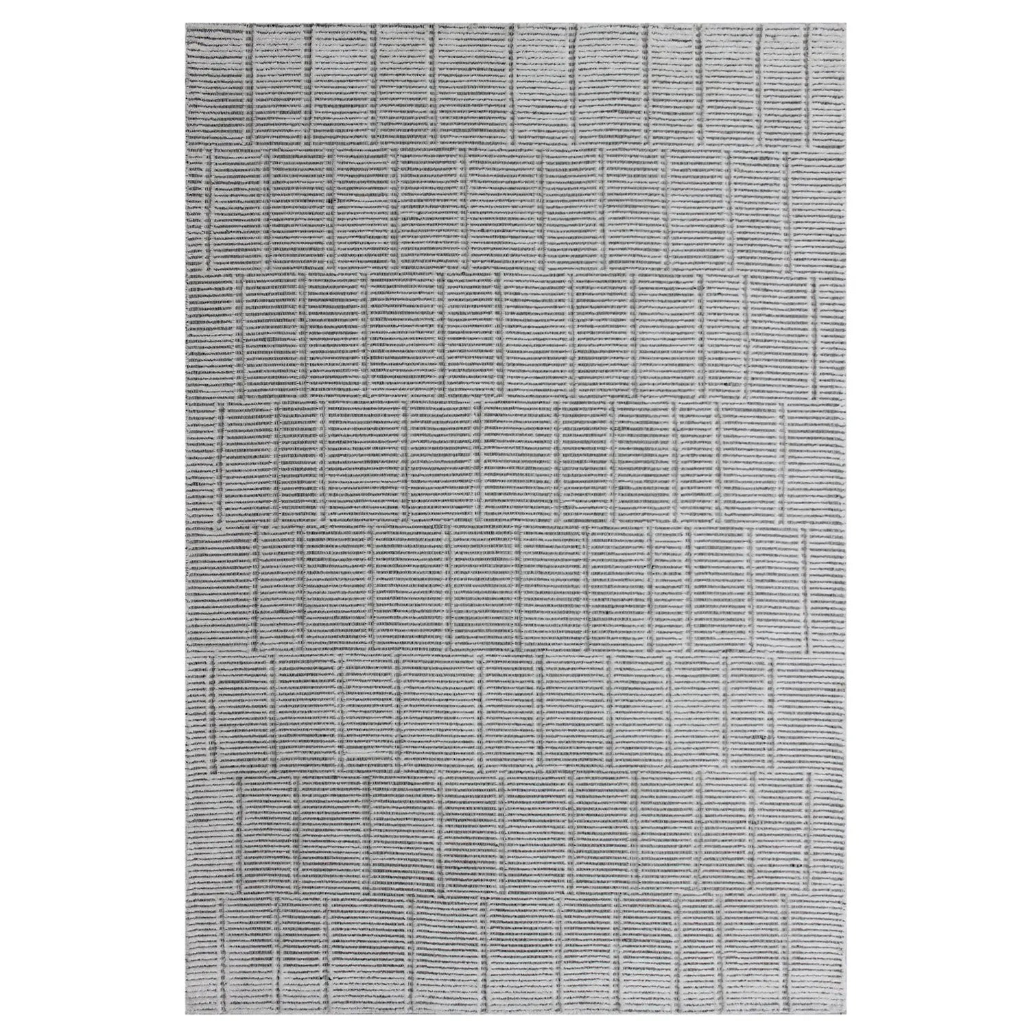 Lacey Abstract Stripe Natural Wool Rug DecoRug