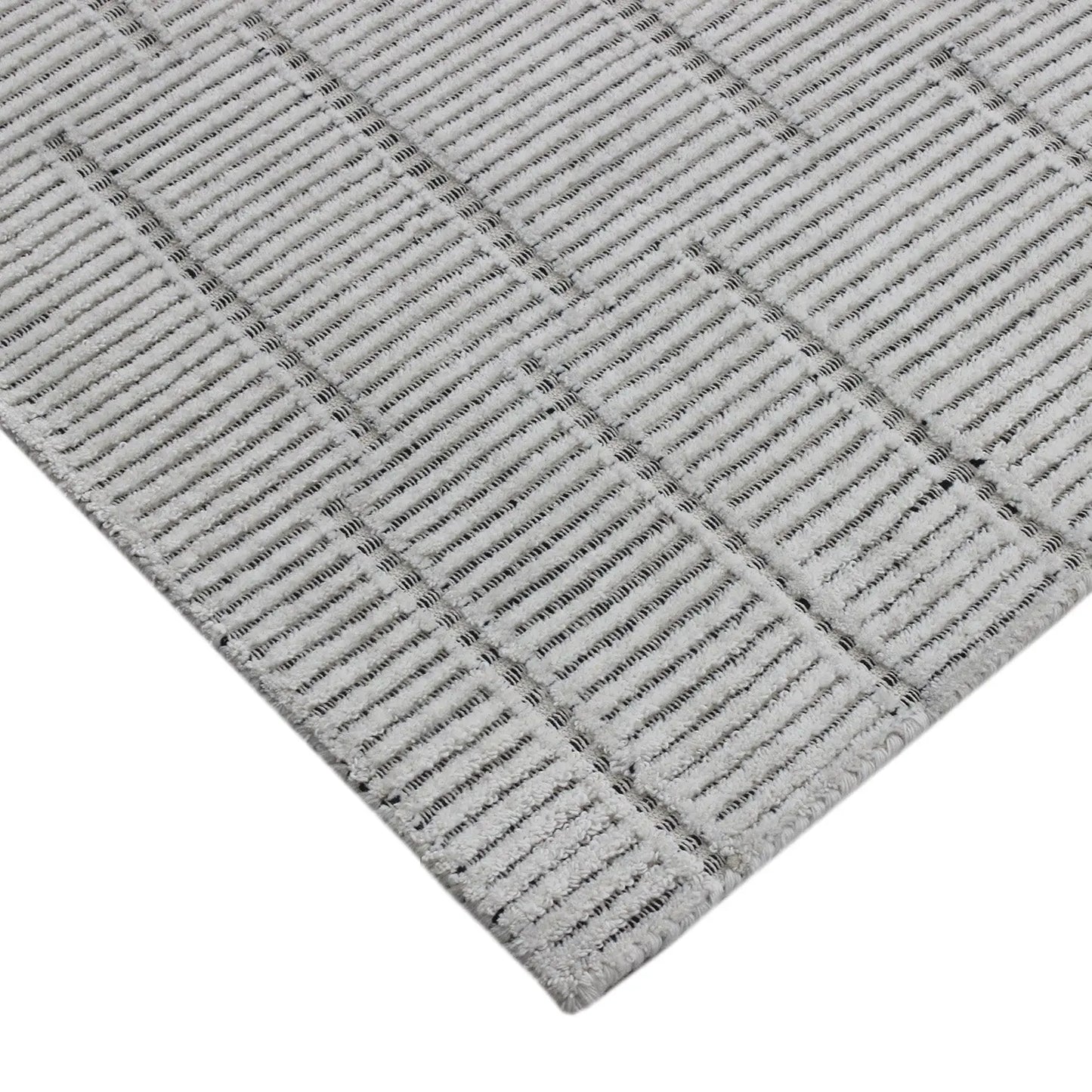 Lacey Abstract Stripe Natural Wool Rug DecoRug