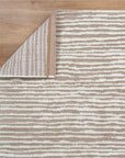 Lavendi Waves Cream Beige Wool Rug DecoRug