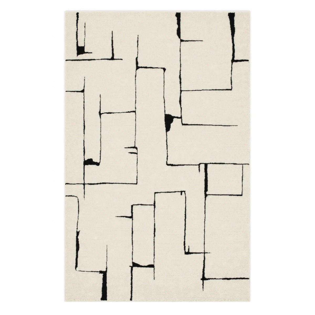 Leo Abstract Line Cream Rug DecoRug