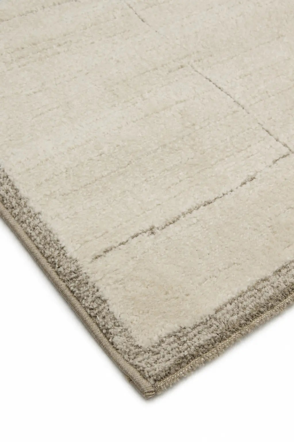 Leo Grid Cream Textured Rug DecoRug