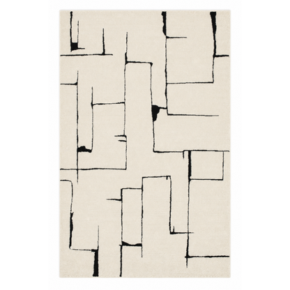 Leo Abstract Line Cream Rug
